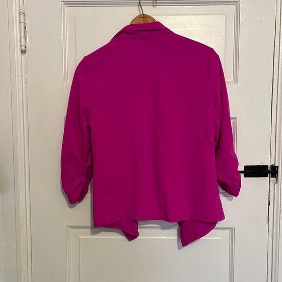 MOA Collection bright pink open front blazer S - Picture 7 of 8